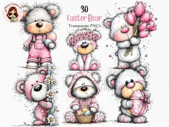 Adorable Easter Bear PNG Clipart for Creative Projects