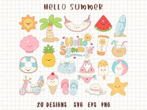 Beach Vacation Tropical Holiday Clipart: Infusing Summer into Your Designs