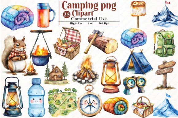 Bring the Outdoors In with Watercolor Camping Clipart