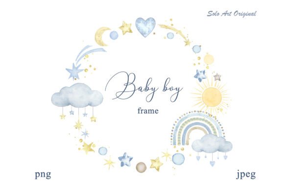Charming Baby Boy Shower Rainbow Frame for Your Designs