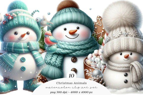 Christmas Snowman Bundle Clipart: A Designer's Winter Toolkit