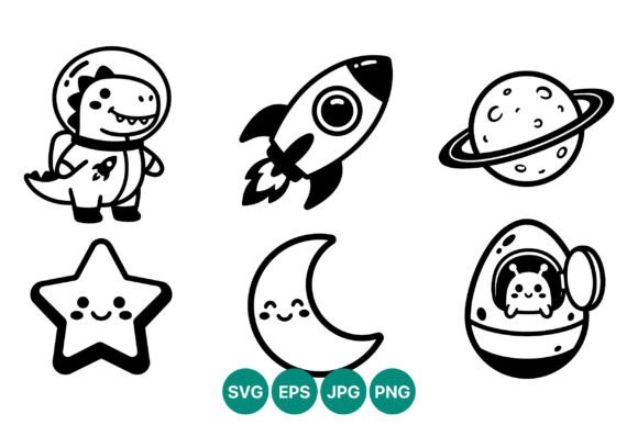 Cute Dinosaur Astronaut Space Vector: A Playful Design Asset