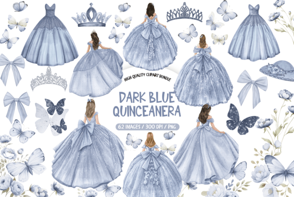Dark Blue Quinceanera Clipart Bundle: A Designer's Guide