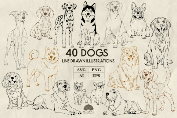 Dogs Line Art Svg Png: A Designer's Best Friend for Creative Projects