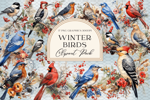 Enchanting Winter Bird Branches in Snow Sublimation Graphics