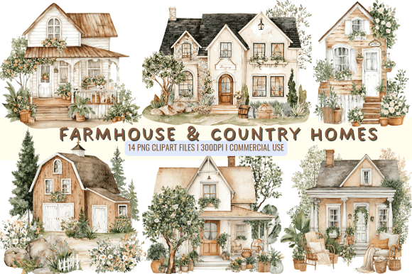 Farmhouse & Country Homes Cliparts: A Designer's Guide