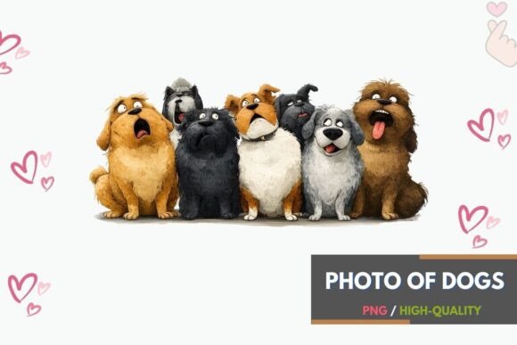 Funny Photo with Dogs Kawaii Style PNG: Adding Playful Charm