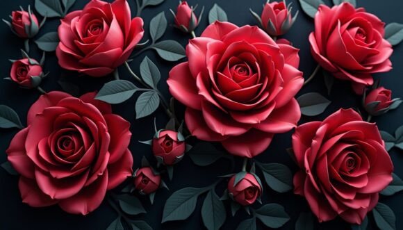 Gothic Roses, Deep Crimson Blooms in Sha: A Designer's Deep Dive