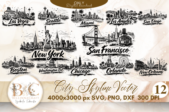 USA City Skyline Vector Set: Elevate Your Urban Designs