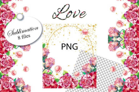Watercolor Love Sublimation, Print, PNG for Elegant Designs