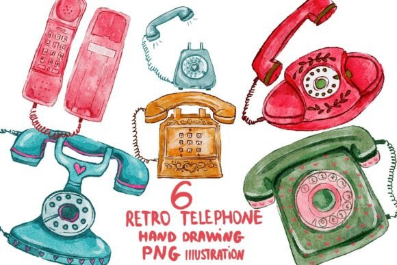 Watercolor Telephone Retro Style Png: A Designer's Guide