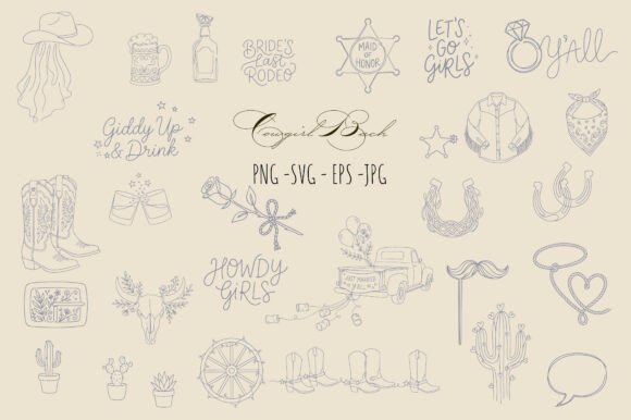 Western Cowgirl Bachelorette Doodle SVG: The Ultimate Design Asset