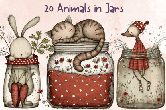 Whimsical Animals in Jar Clipart Set: A Designer's Guide